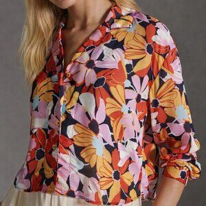 Anthropologie Maeve Cropped Buttondown